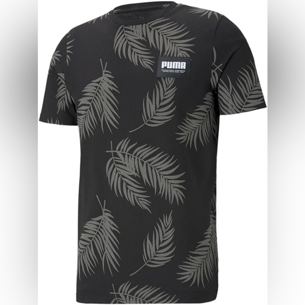 Puma Men's T-Shirt with Palm Leaves Design in Small